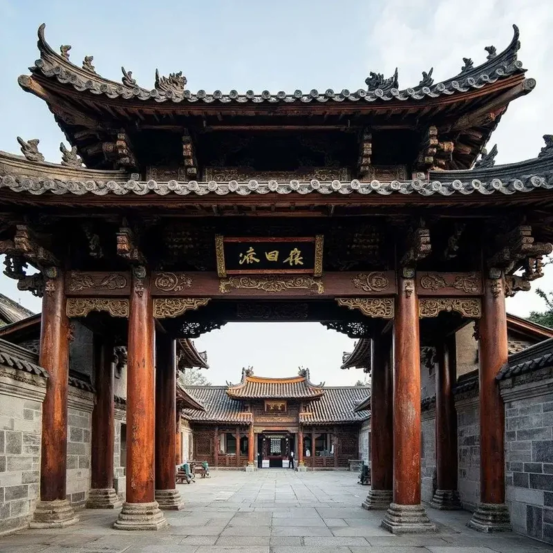古建斗拱门楼