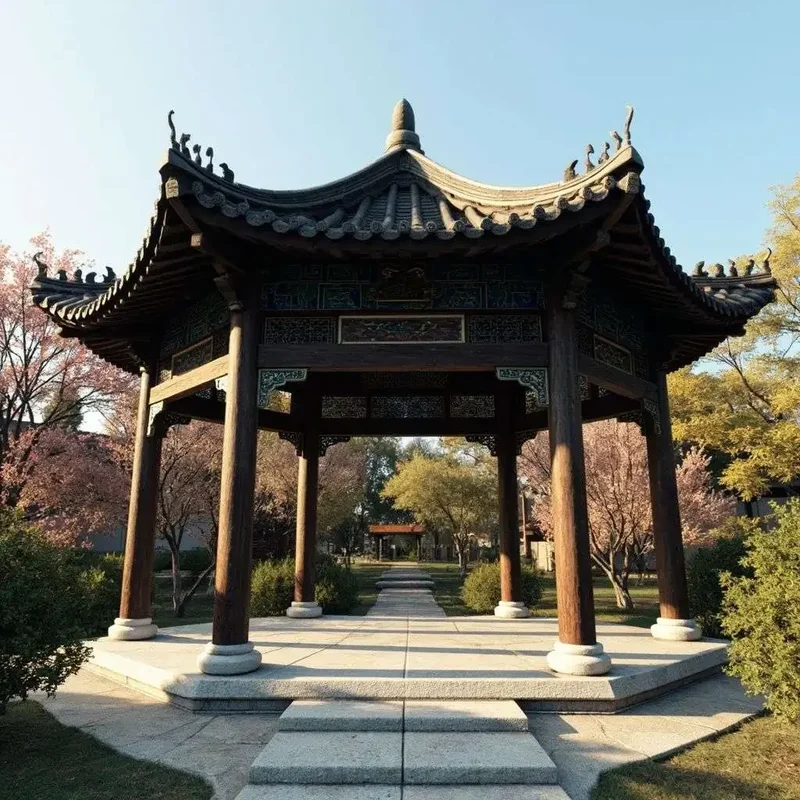 传统六角亭