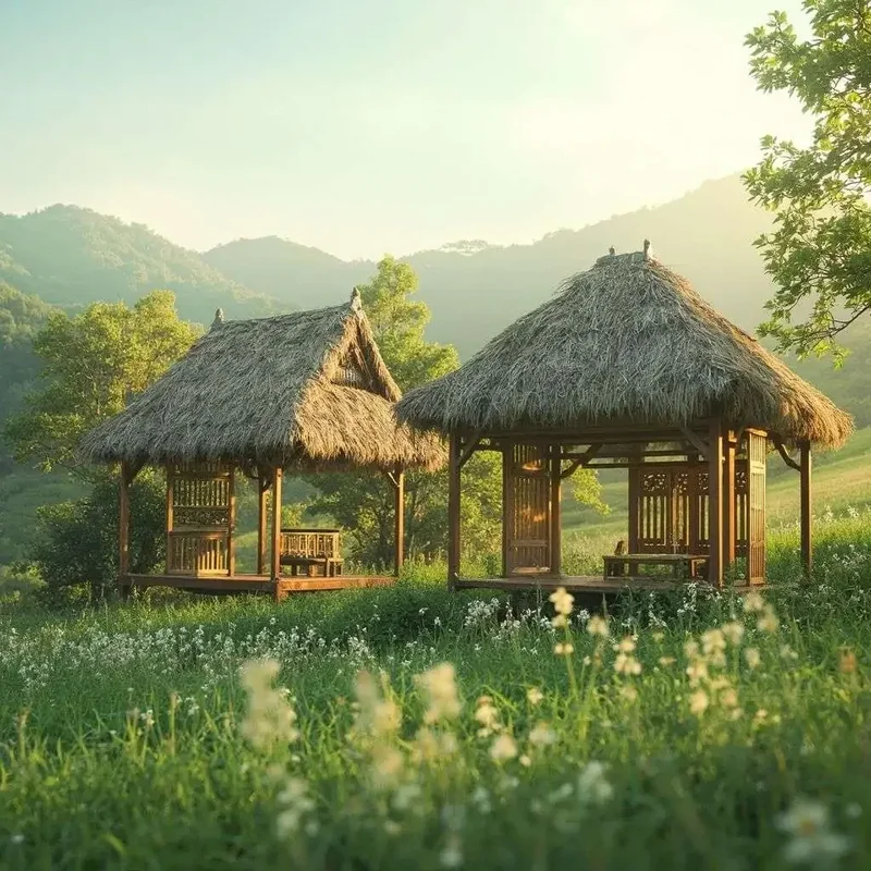 茅草木屋