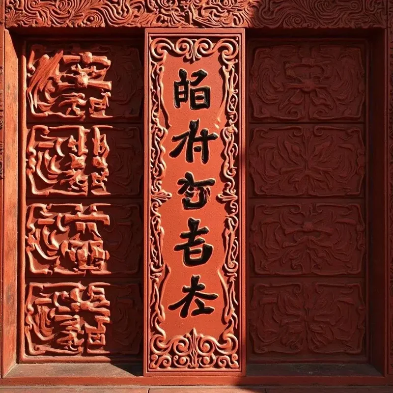 古镇浮雕牌匾